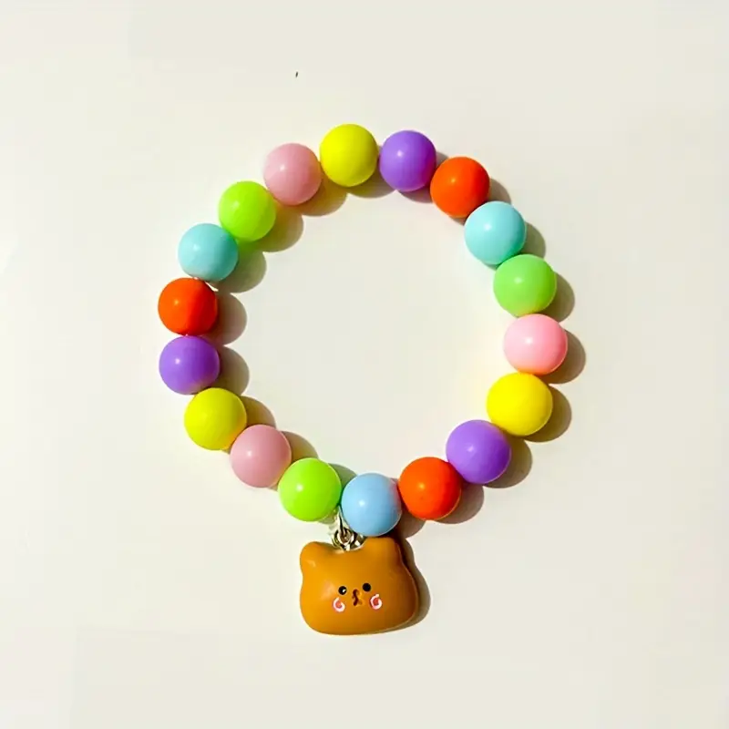 bracelet en perles acryliques, avec pendentif (12)