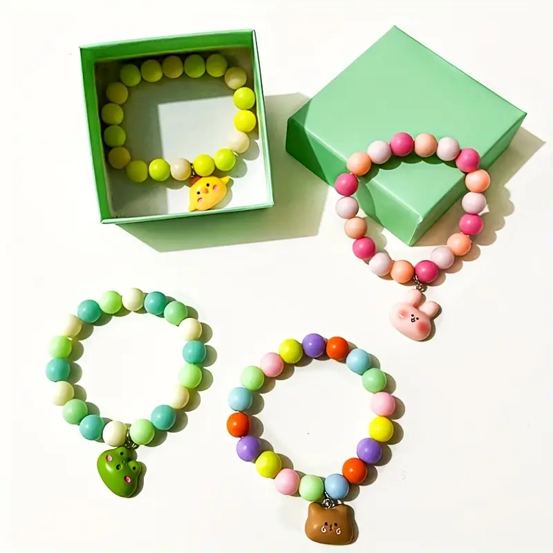 bracelet en perles acryliques, avec pendentif (14)