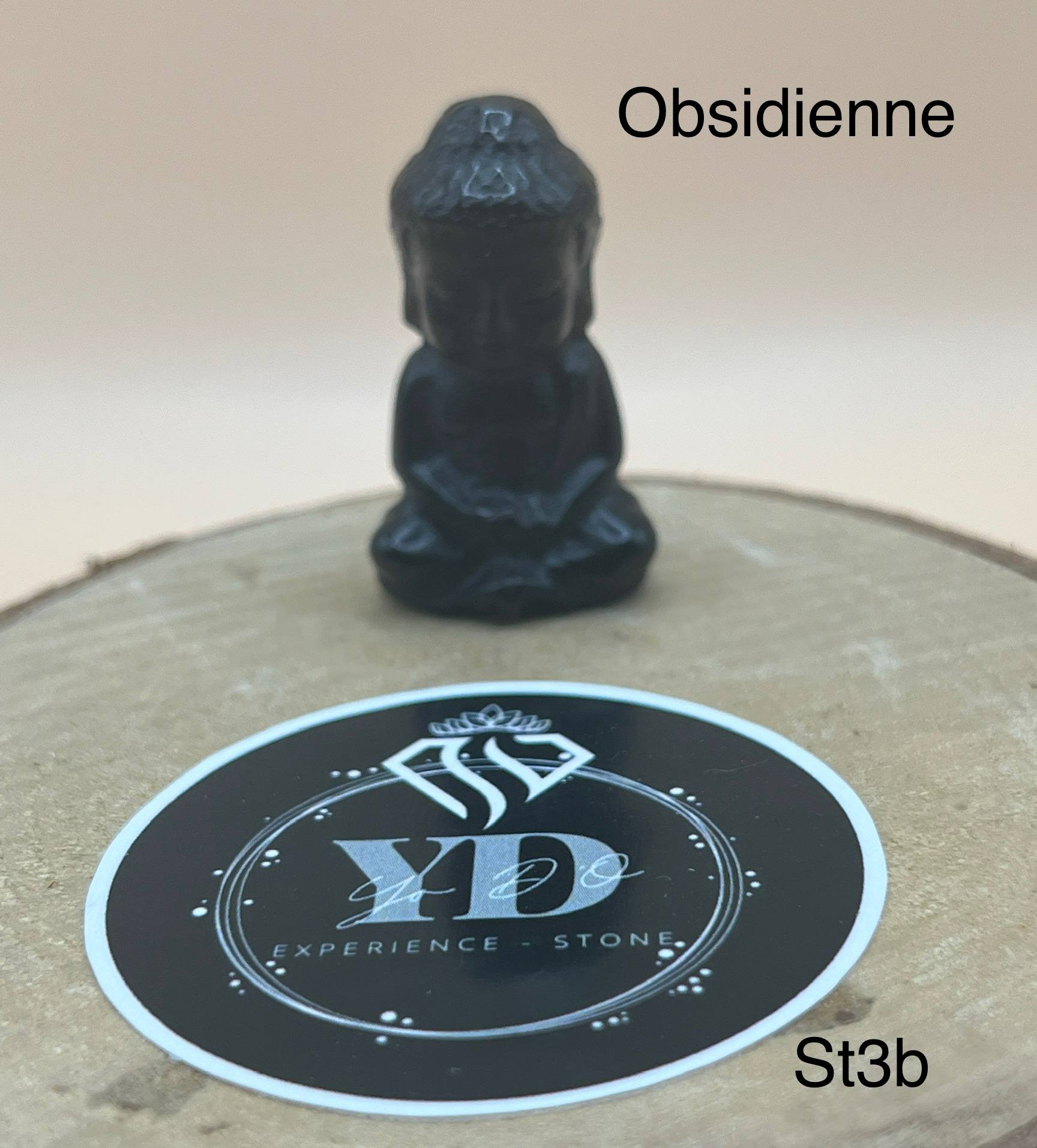 Petit Bouddha en Obsidienne (st3b)