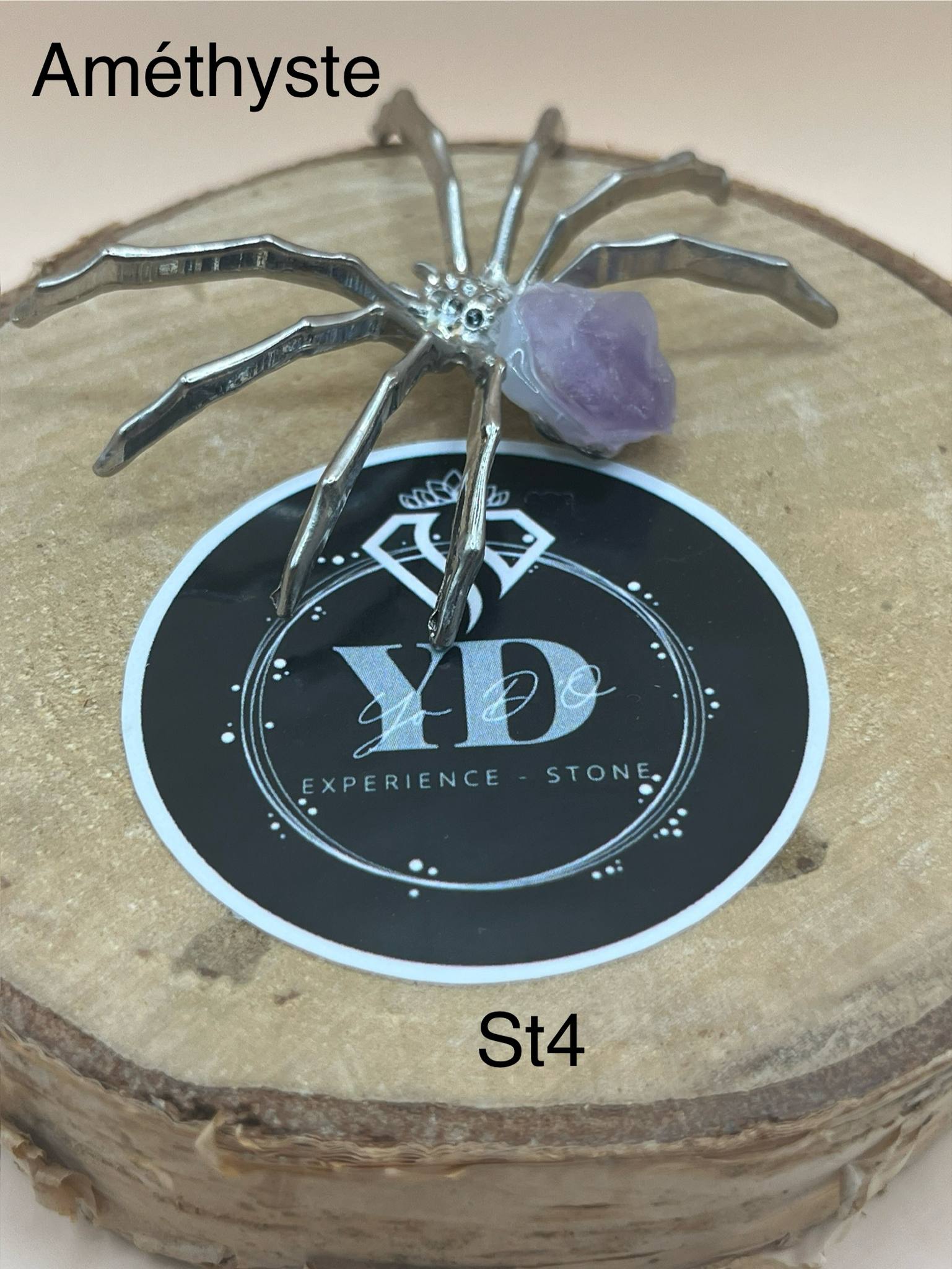 Araignée en métal et Améthyste (st4)