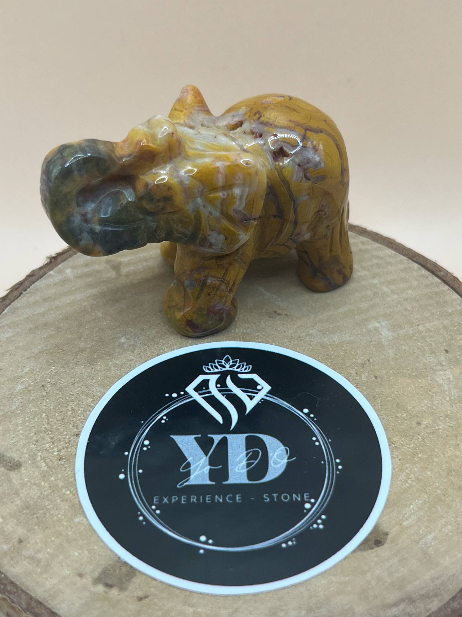 Éléphant en agate mexicaine (st8)