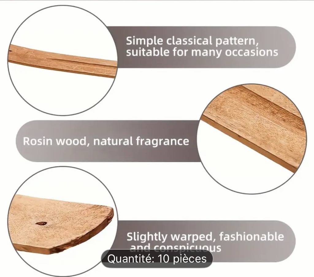 1 Porte-Encens en Bois de Pin Naturel - (acc 13)