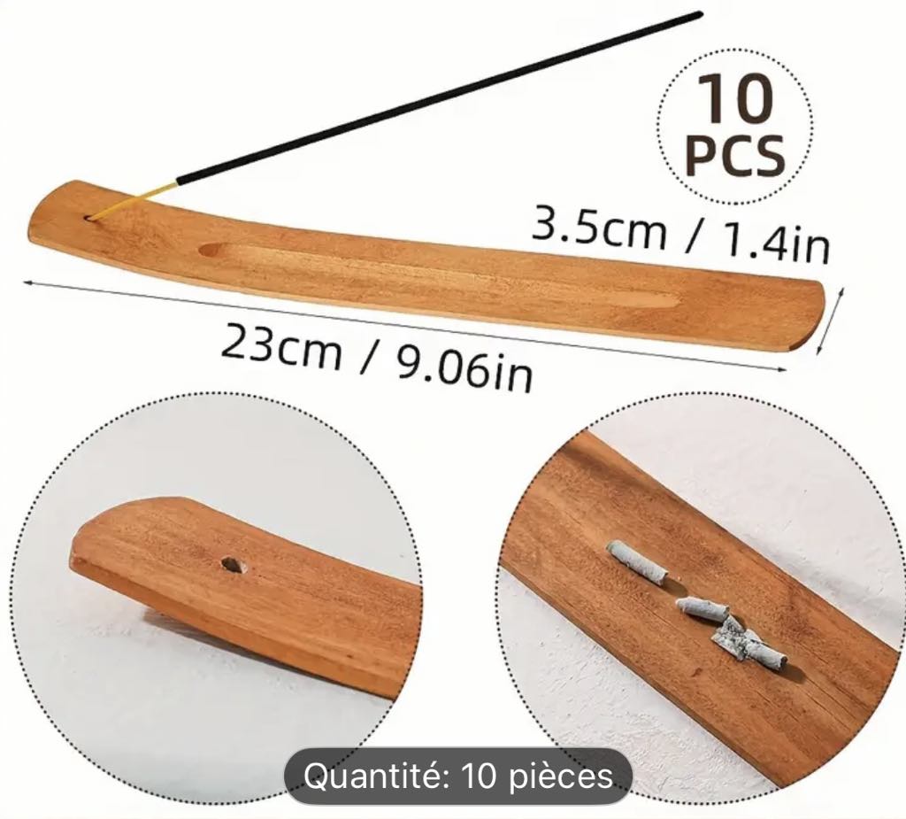 1 Porte-Encens en Bois de Pin Naturel - (acc 13)