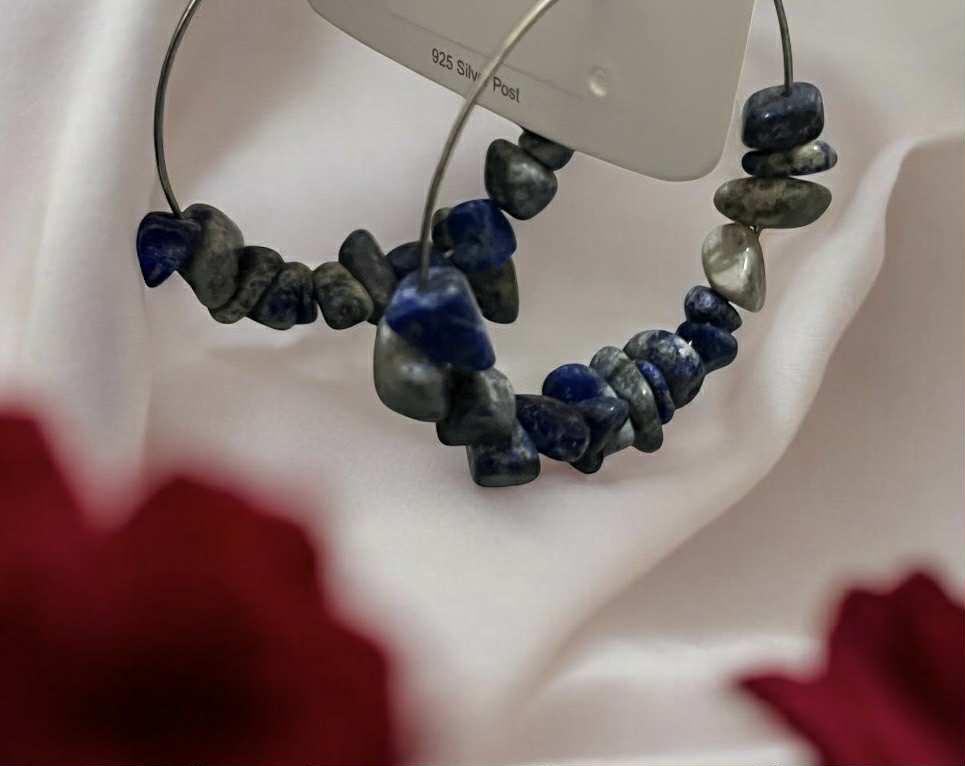  Boucles d'oreilles en pierres naturelles (129) Calme – Clarté mentale – Communication – Intuition – Équilibre émotionnel – Confiance – Apaisement – Logique – Harmonie