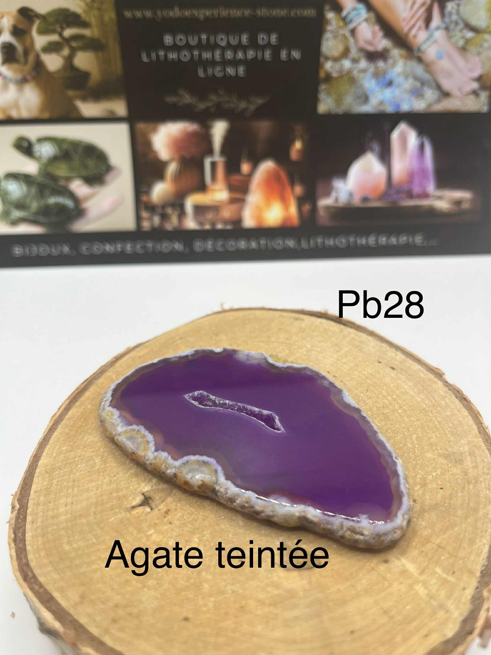 Tranche d'Agate "teintée" violette (Pb28)