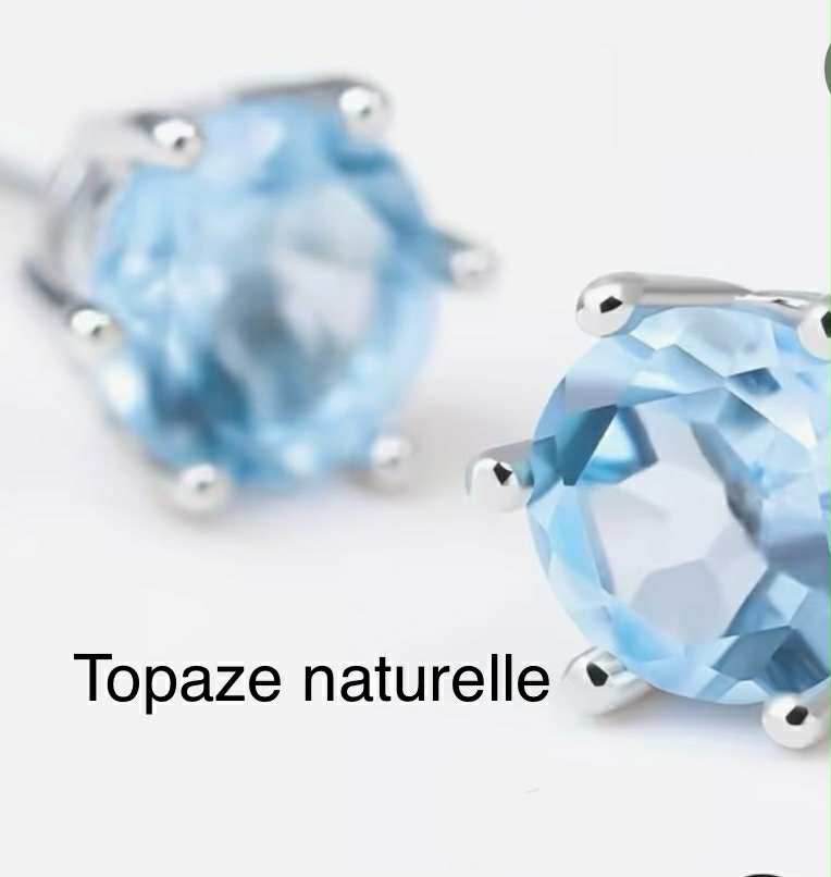 Boucles d'oreilles en argent S925 et Topaze naturelle (Arg7)
