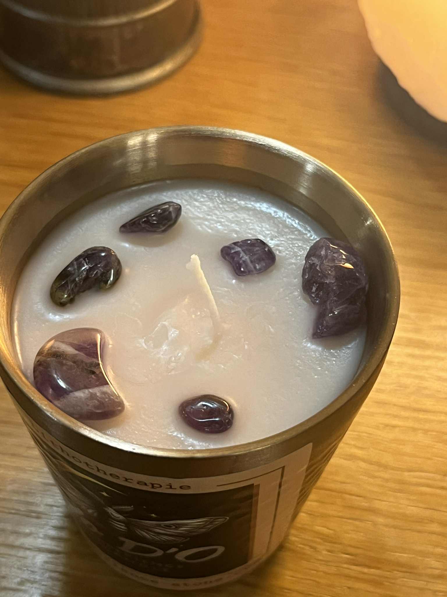 Bougie artisanale (Boug64) sérénité tropicale, clarté d'esprit, équilibre, réconfort 