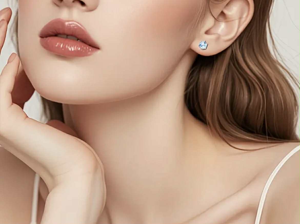 Boucles d'oreilles en argent S925 et Topaze naturelle (Arg7)