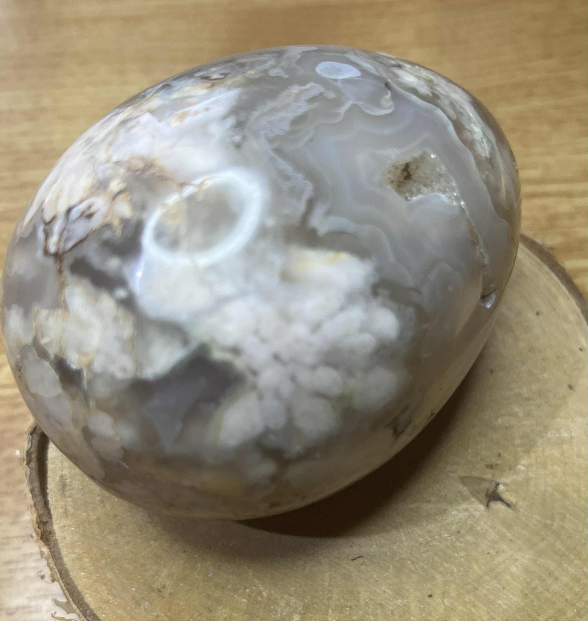 Oeuf en Agate fleur (Pb25)
