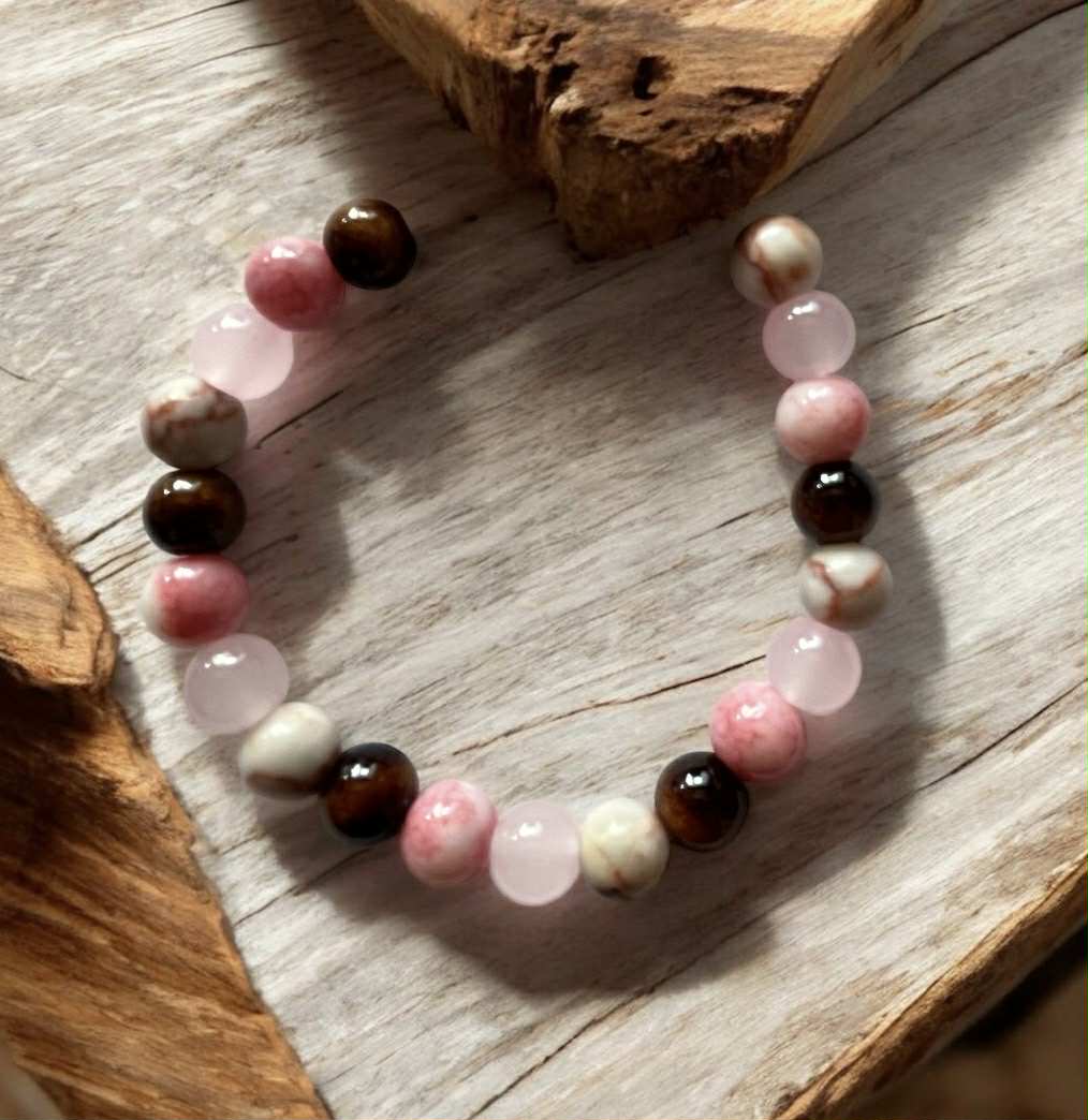 Bracelet en pierres naturelles (146) Protection – Amour – Équilibre – Confiance – Courage – Sérénité – Vitalité – Harmonie – Ancrage