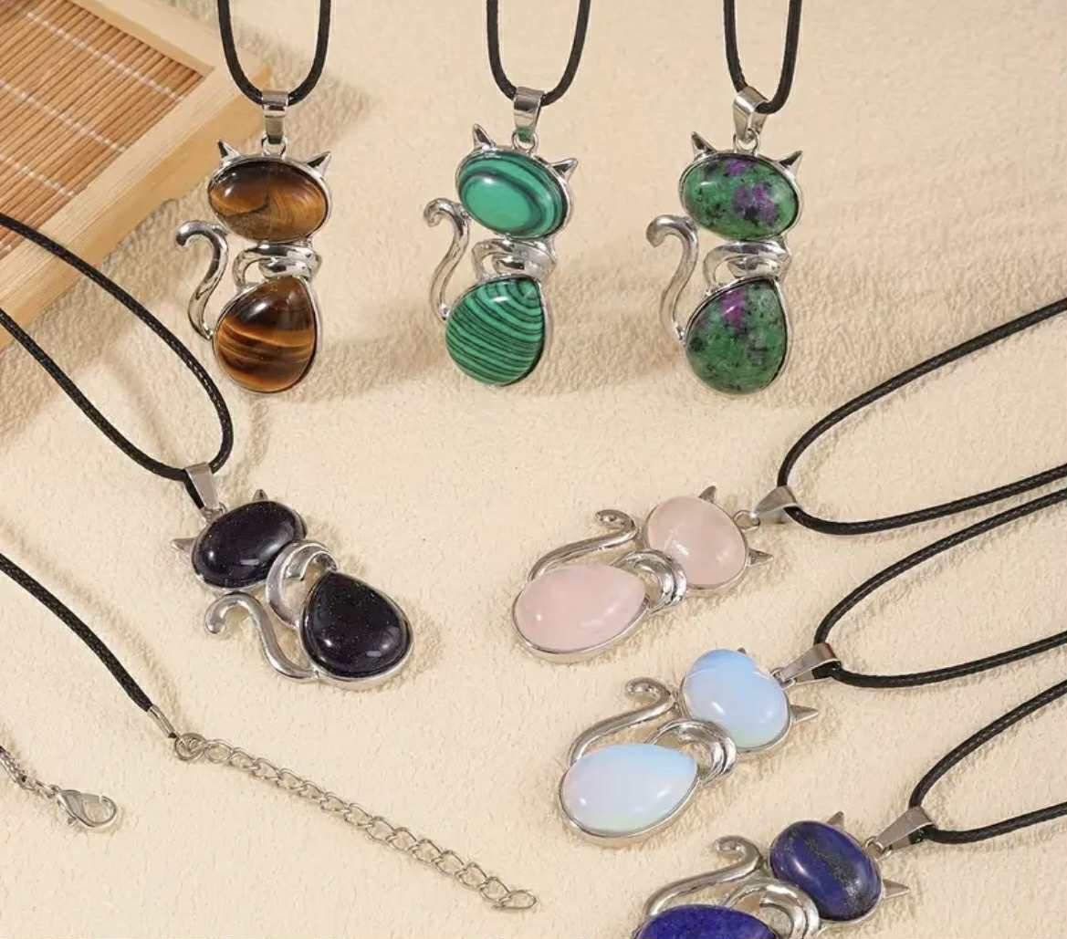 Collier Chat Pierre Naturelle (133)