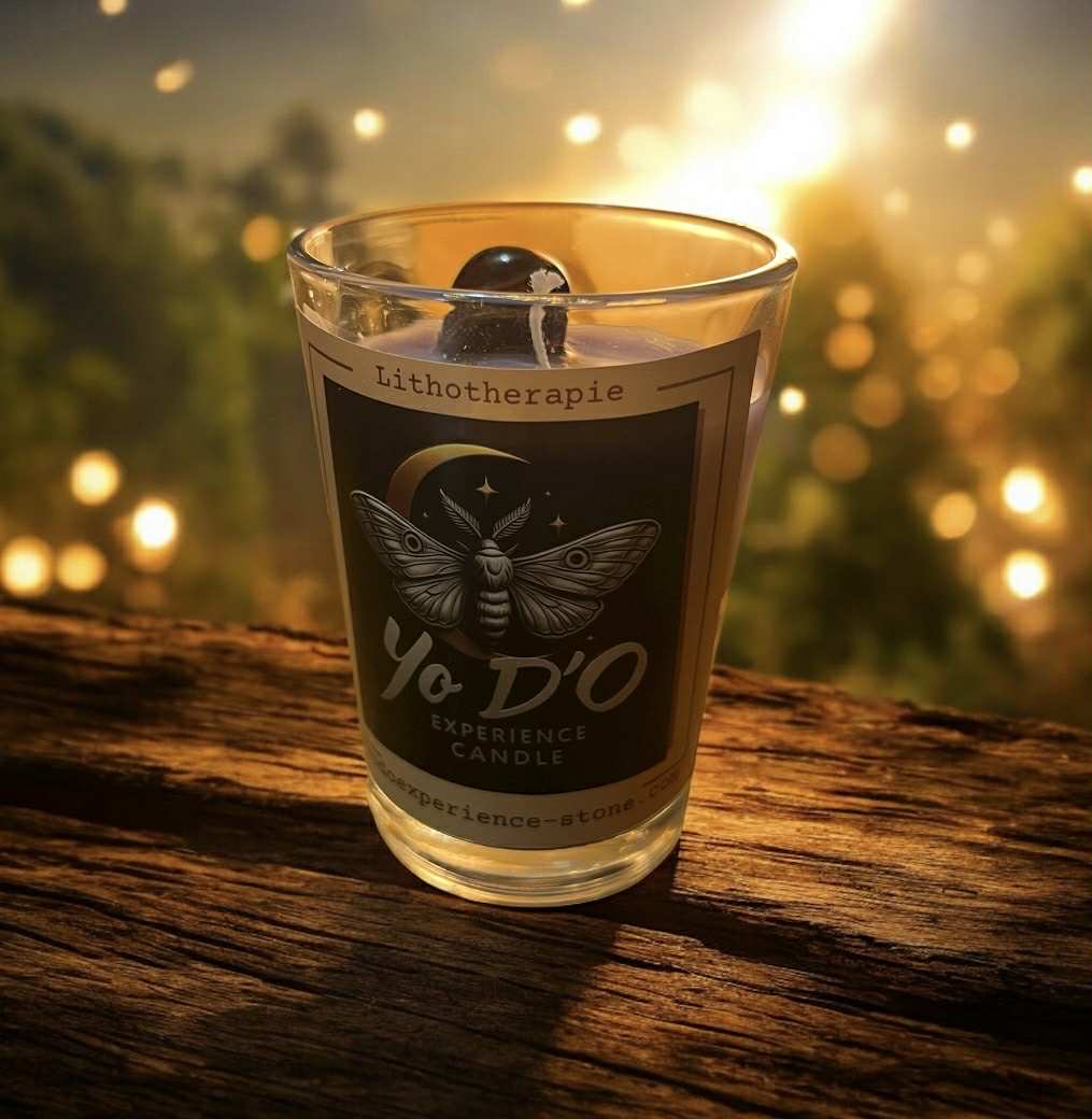 Bougie artisanale équilibre, chaleur, vitalité, sérénité, créativité, joie de vivre,... (Boug46)