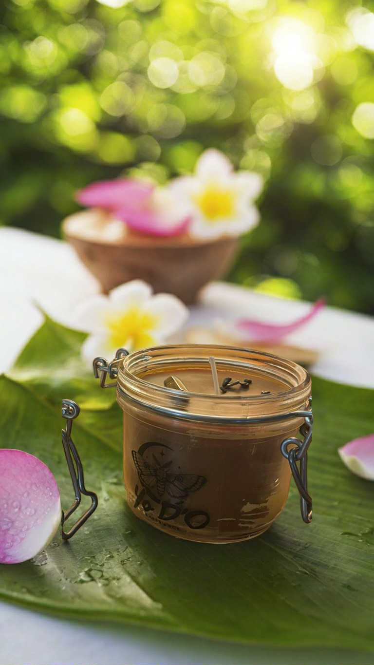 Bougies artisanales vitalité, protection, confiance en soi, motivation, bien-être émotionnel, énergétique et physique (Boug17)