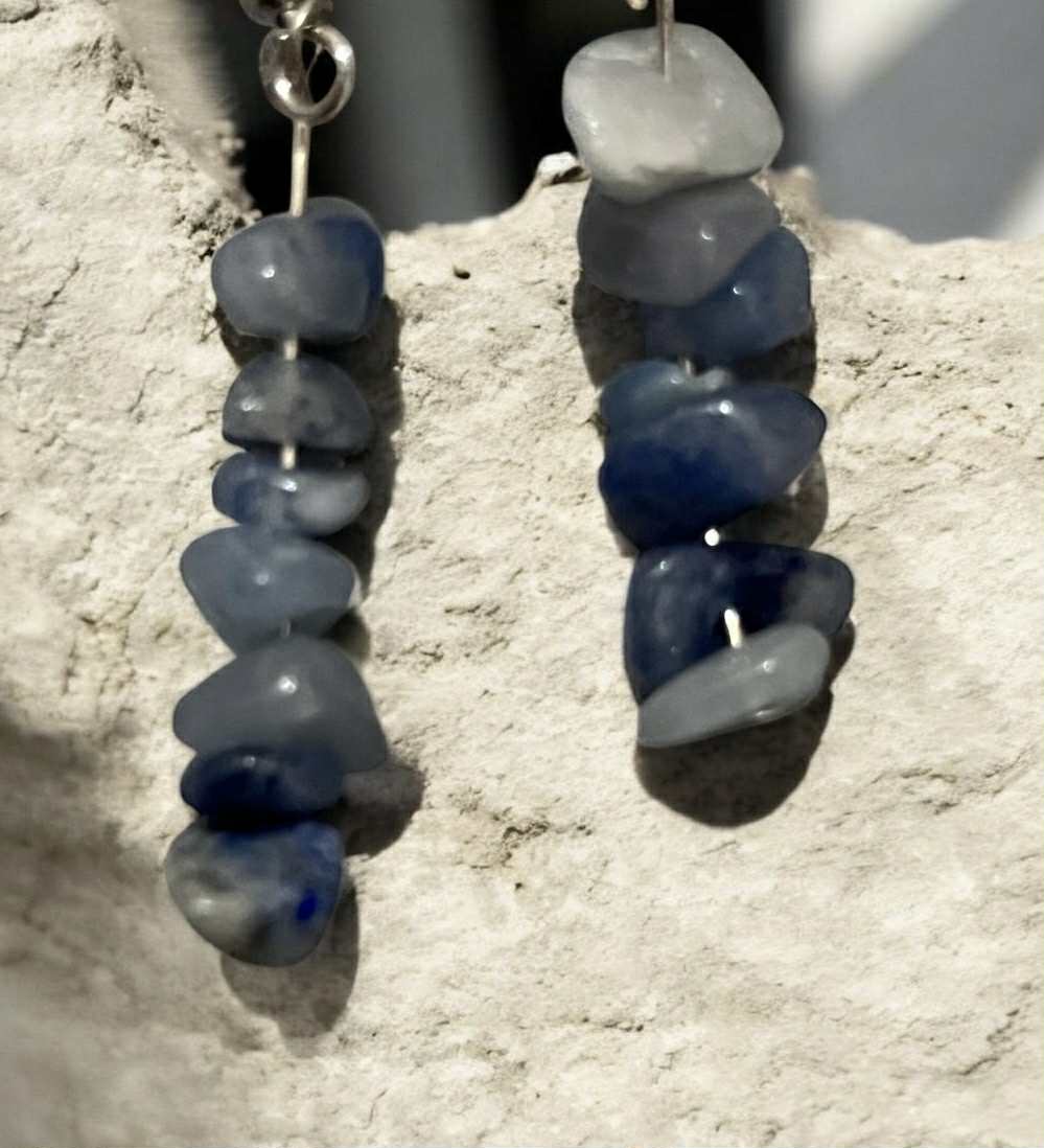 Boucles d'oreilles en pierres naturelles (118) Sagesse – Communication – Intuition – Vérité – Clarté mentale – Confiance – Apaisement – Protection – Éveil spirituel