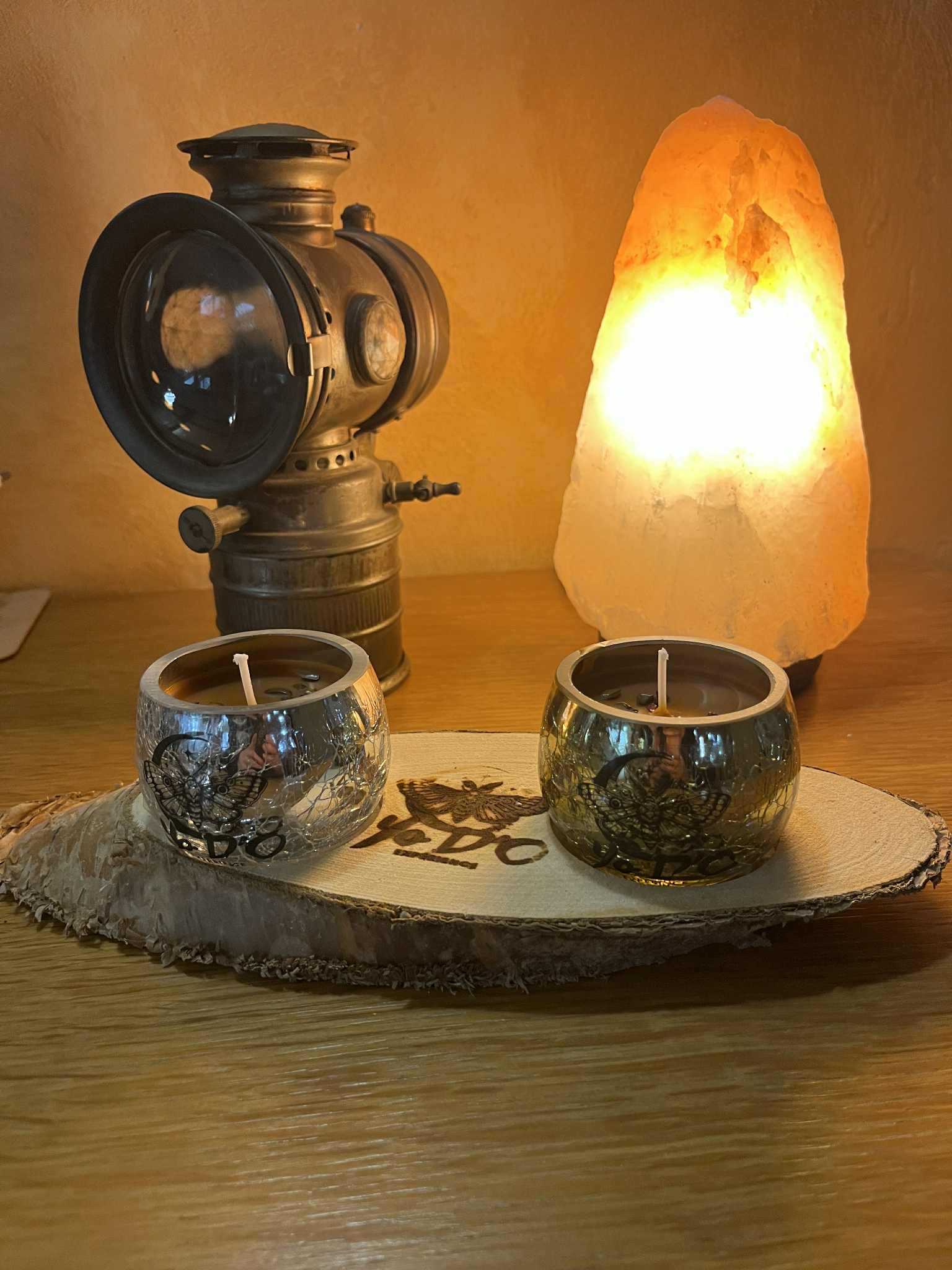 Ensemble de deux bougies artisanales vitalité, protection, confiance en soi, motivation, bien-être émotionnel, énergétique et physique (Boug18)