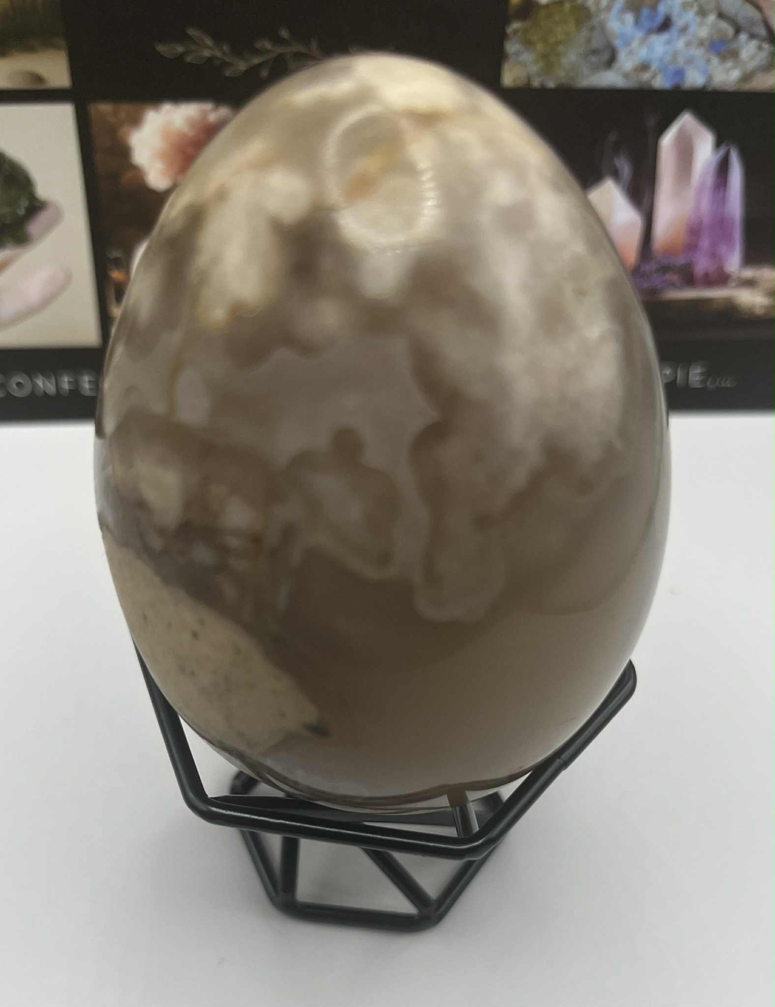 Oeuf en Agate fleur (Pb25)