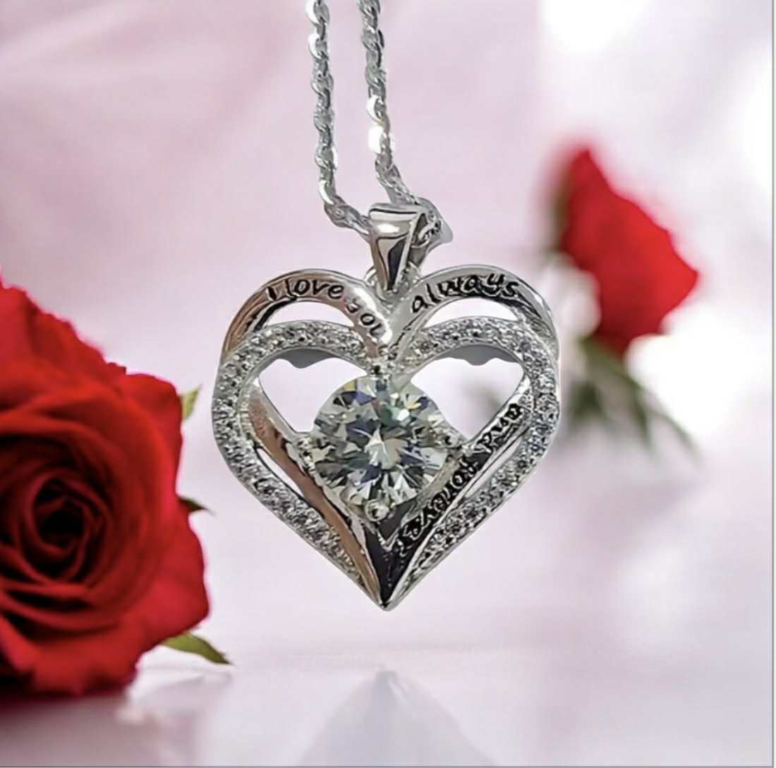 Collier en argent 925 avec moissanite 1 carat