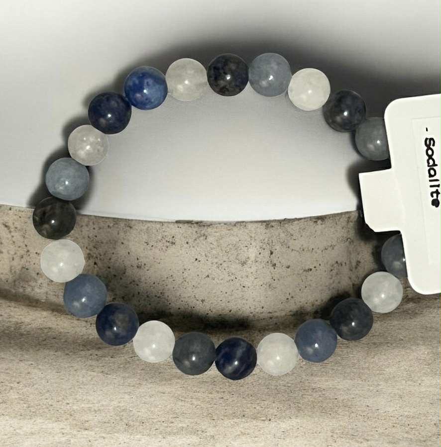 Bracelet en pierres naturelles (58) Sérénité – Clarté mentale – Intuition – Harmonie – Équilibre émotionnel – Protection – Communication – Apaisement – Éveil spirituel