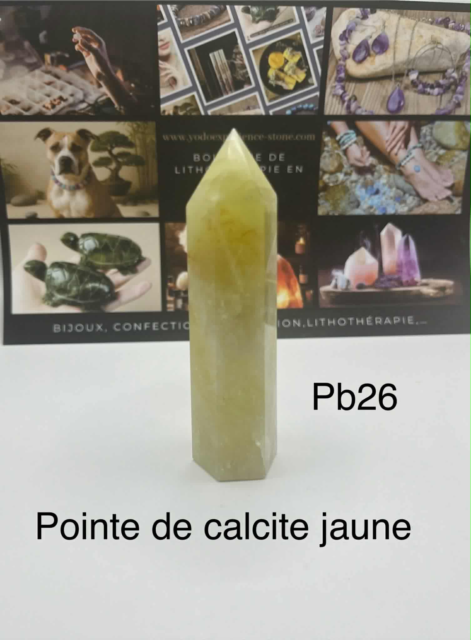 Pointe de calcite jaune (Pb26)