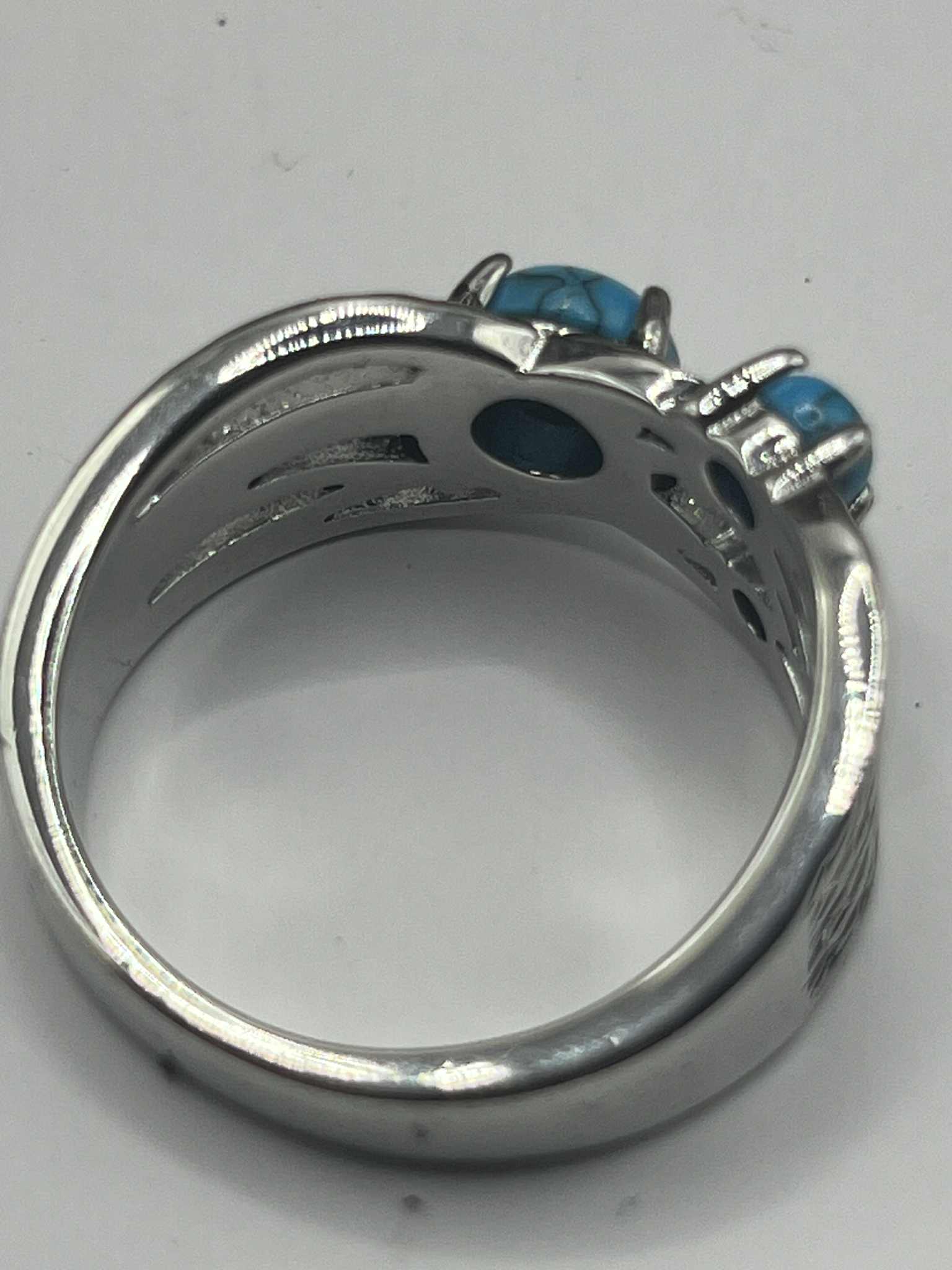 Bague en argent S925 avec turquoises (Arg4)