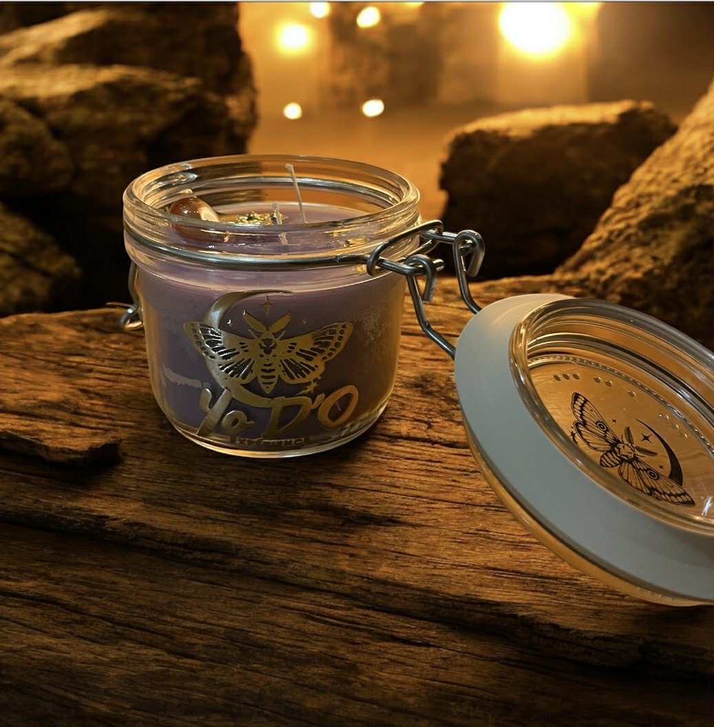 Bougie artisanale équilibre, chaleur, vitalité, sérénité, créativité, joie de vivre, énergie+,.. (Boug48)