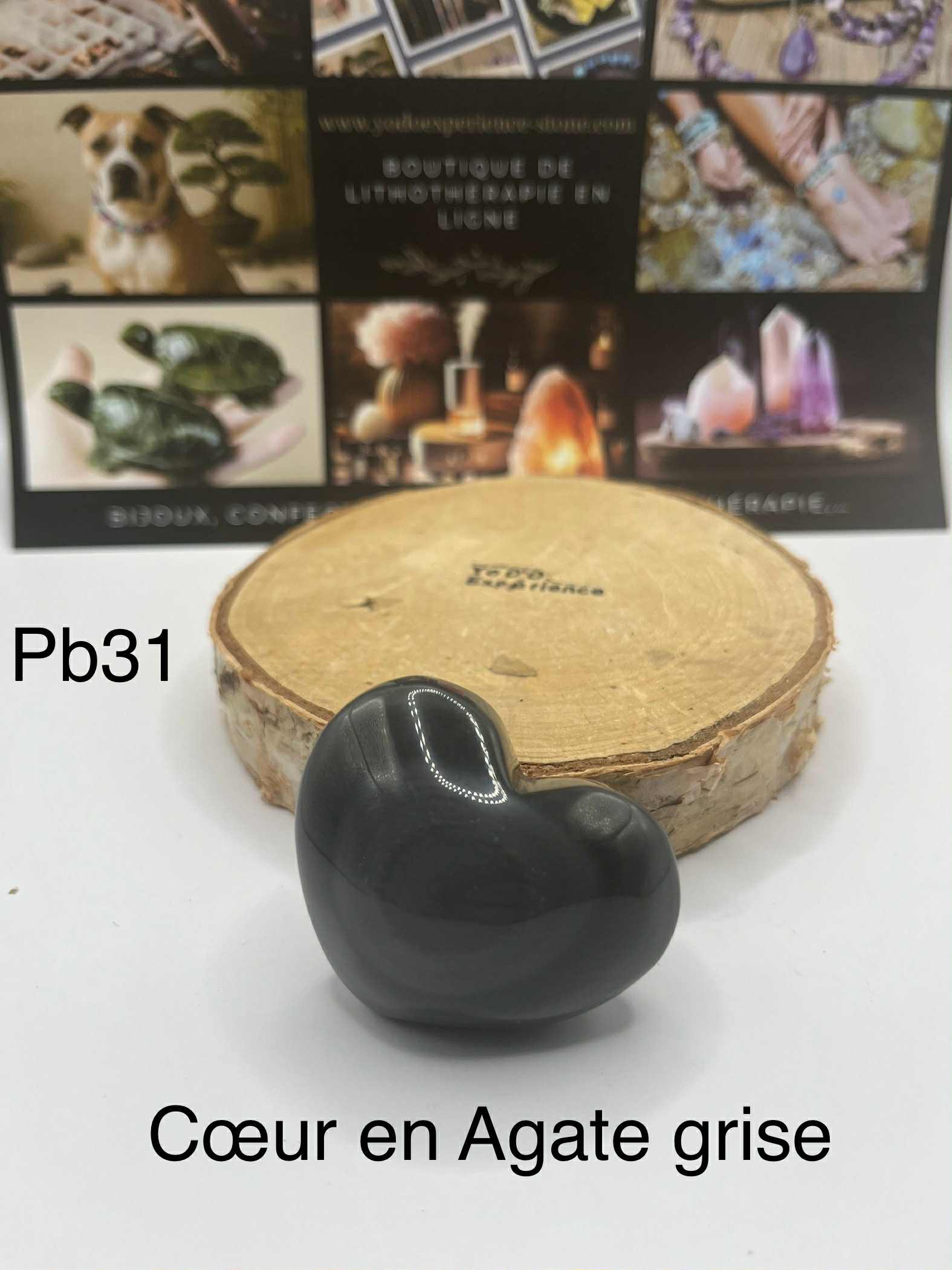 Coeur en Agate grise (Pb31)