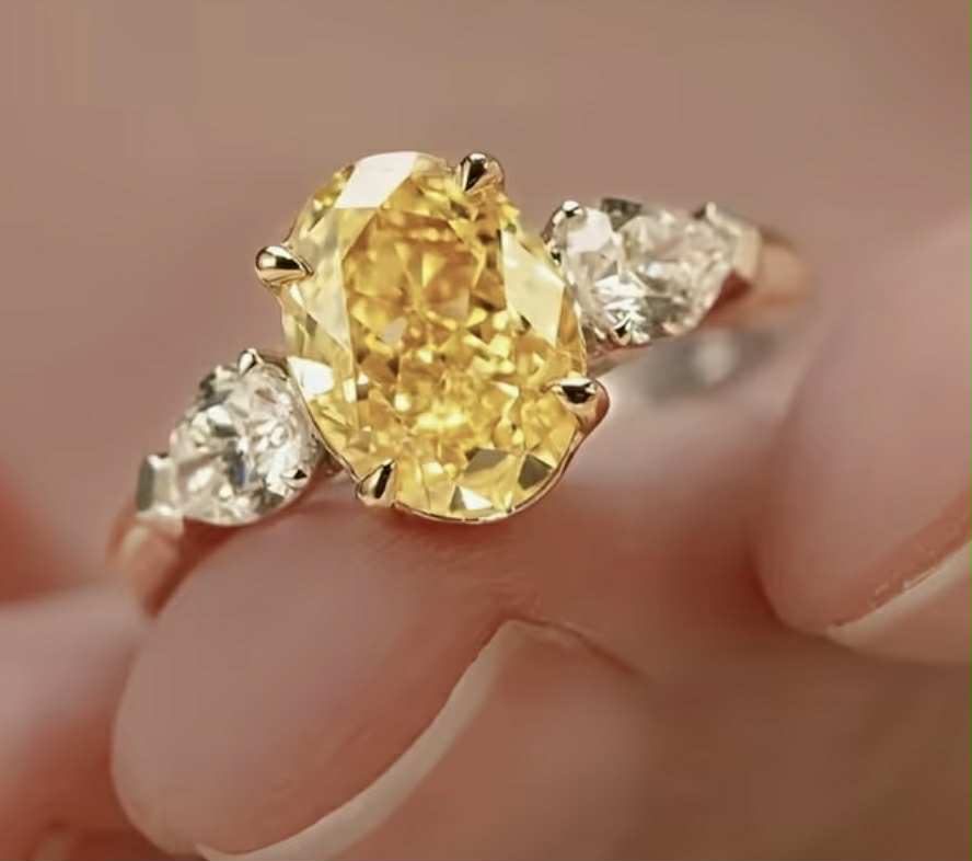 Bague "ouverte" en argent S925 et citrine naturelle (Arg17)