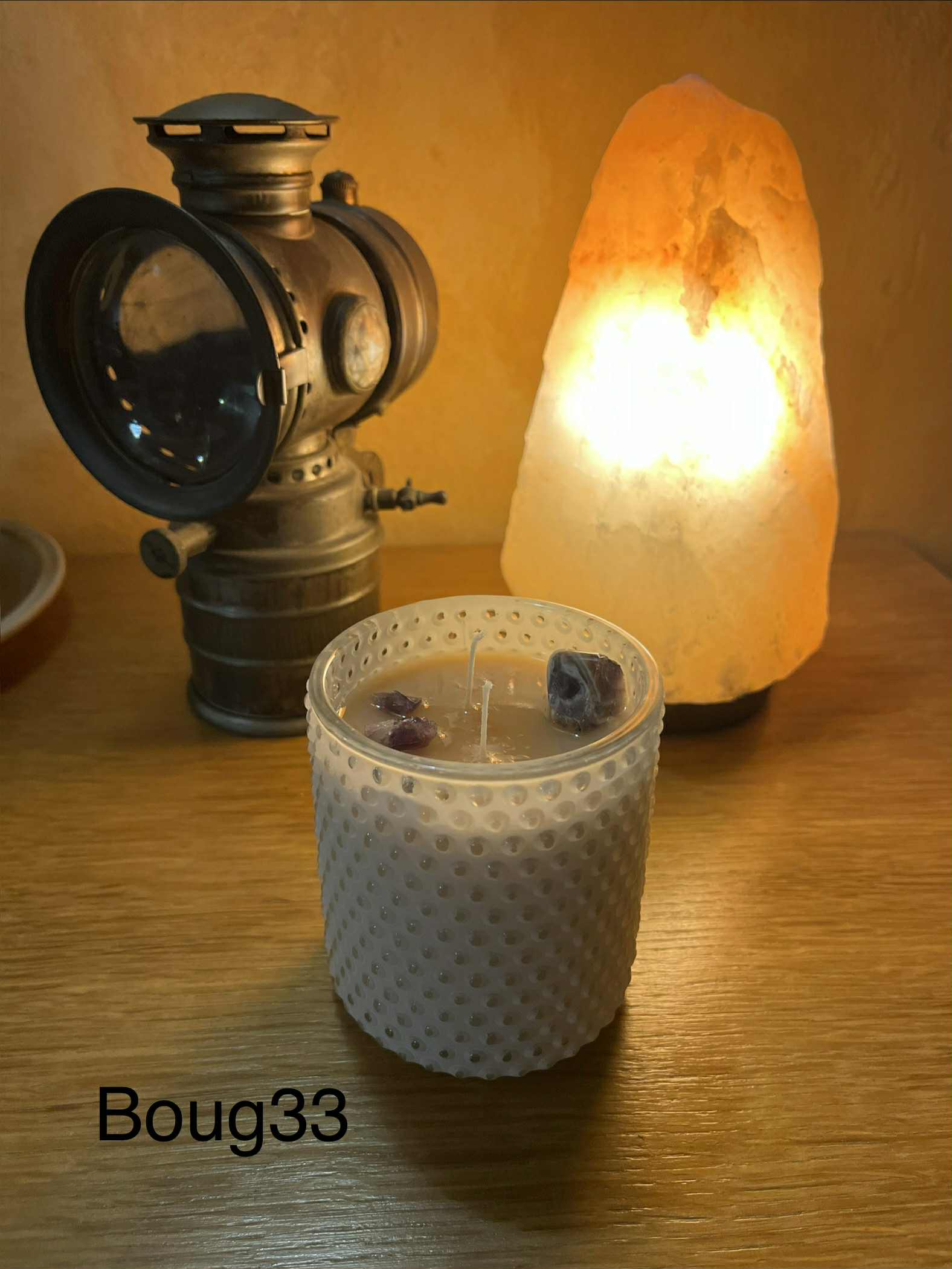 Bougie artisanale sommeil paisible, beauté et fragilité (Boug33) 