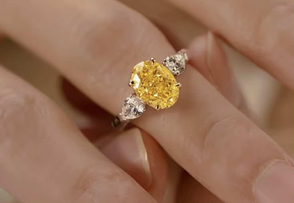 Bague "ouverte" en argent S925 et citrine naturelle (Arg17)