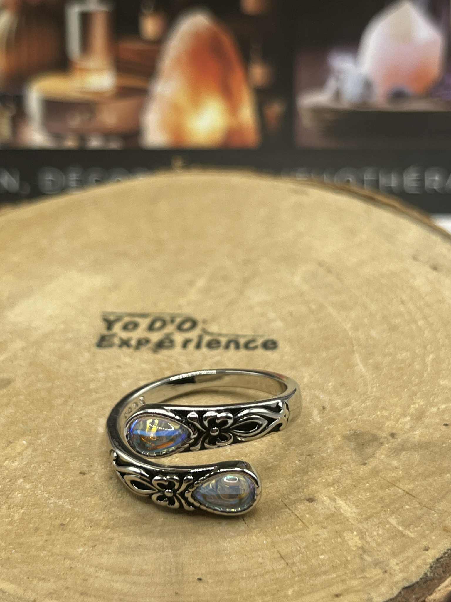 Bague en argent S925 avec pierre de lune (Arg3)
