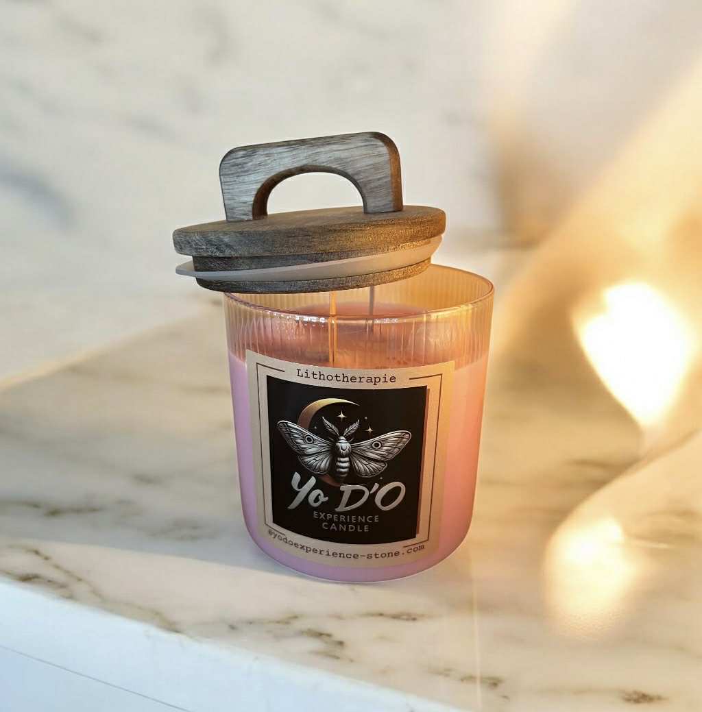 Bougie artisanale guérison profonde, paix intérieure et amour (Boug25)