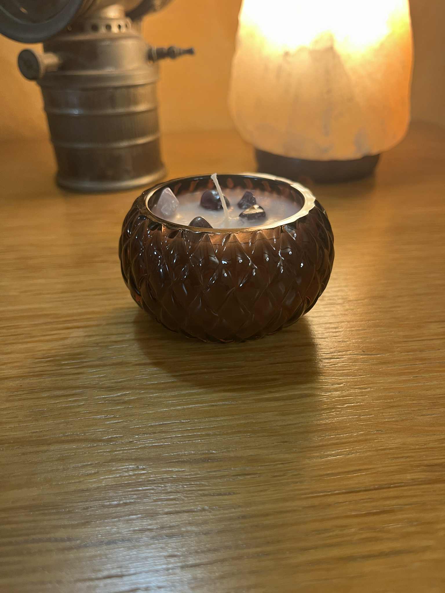 Bougie artisanale (Boug65) sérénité tropicale, clarté d'esprit, équilibre, réconfort