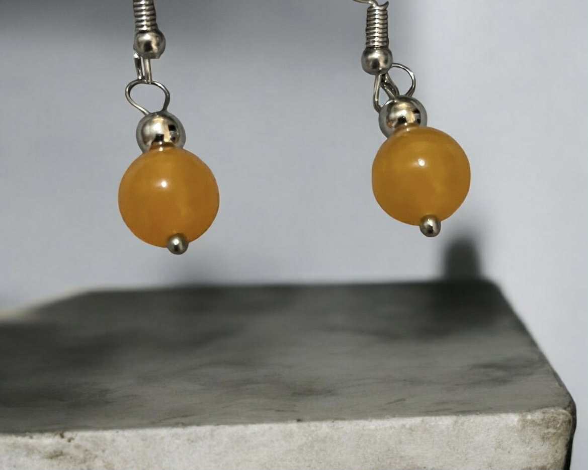 Boucles d'oreilles en pierres naturelles (106) Joie – Confiance – Sérénité – Optimisme – Équilibre émotionnel – Vitalité – Créativité – Harmonie – Protection