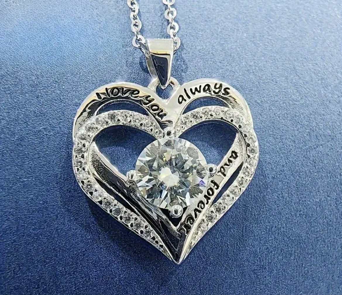 Collier en argent 925 avec moissanite 1 carat