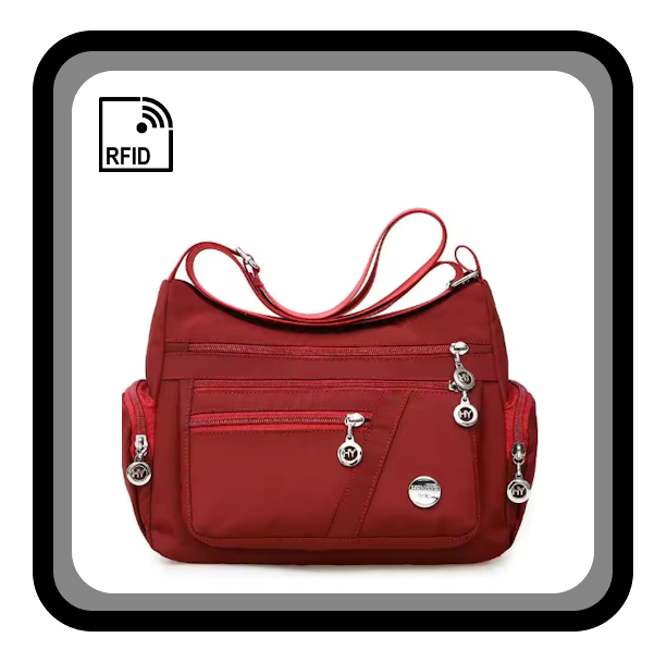 Sac bandoulière fourre-tout multi poches étanche à protection RFID