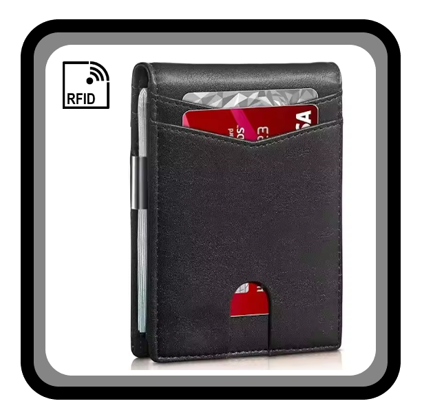 Portefeuille de luxe en fibre de carbone avec protection RFID