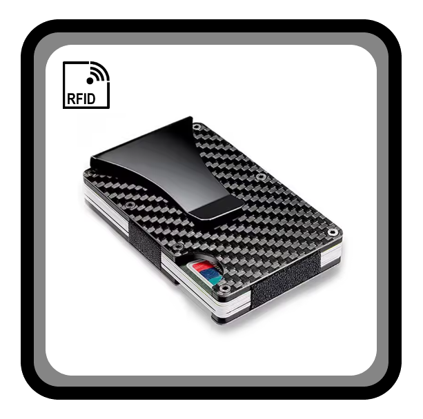 Porte cartes RFID minimaliste en fibre de carbone ultra-fin