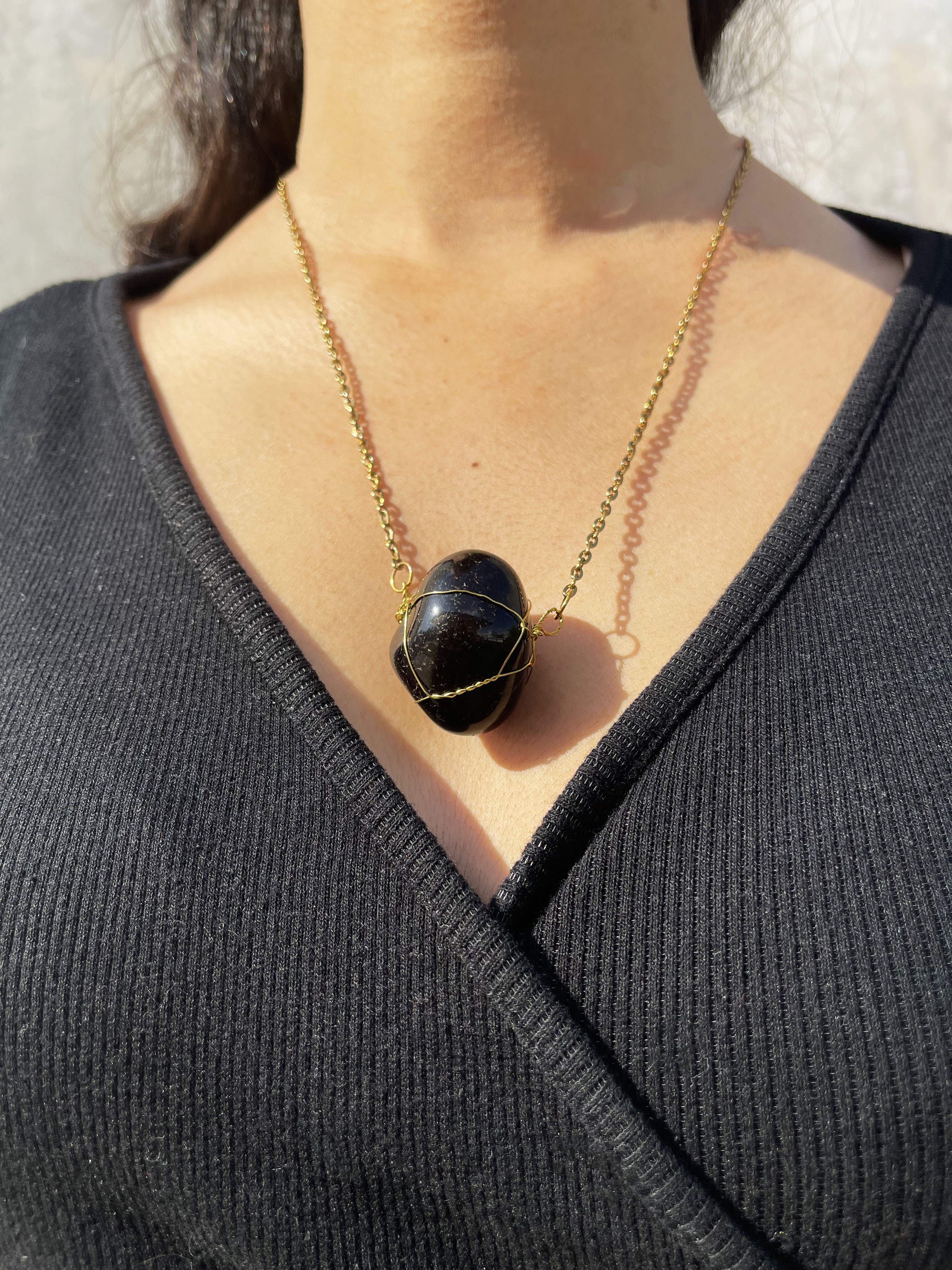 Elegant Black Stone Necklace