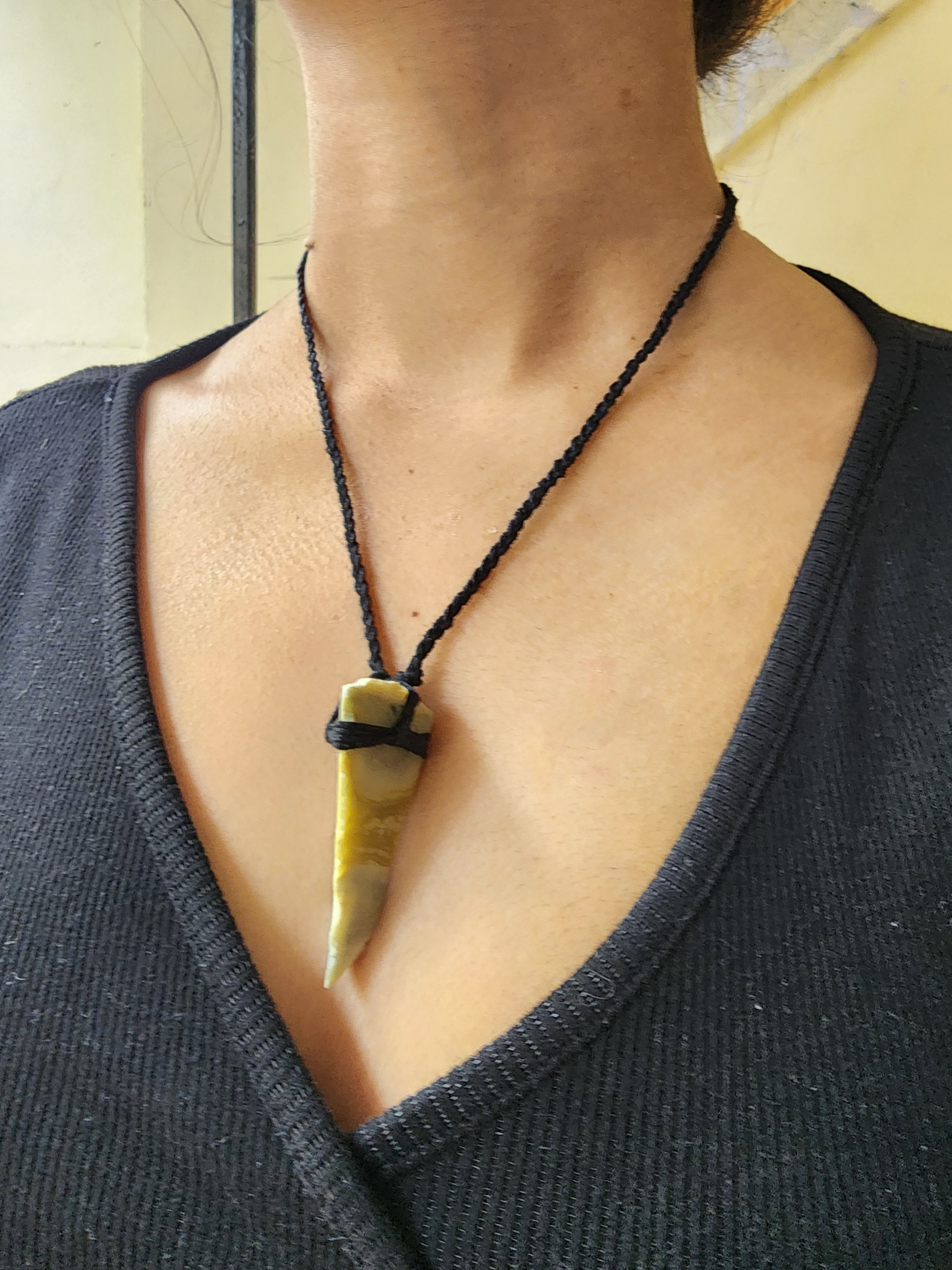 Serpentine dagger pendant necklace