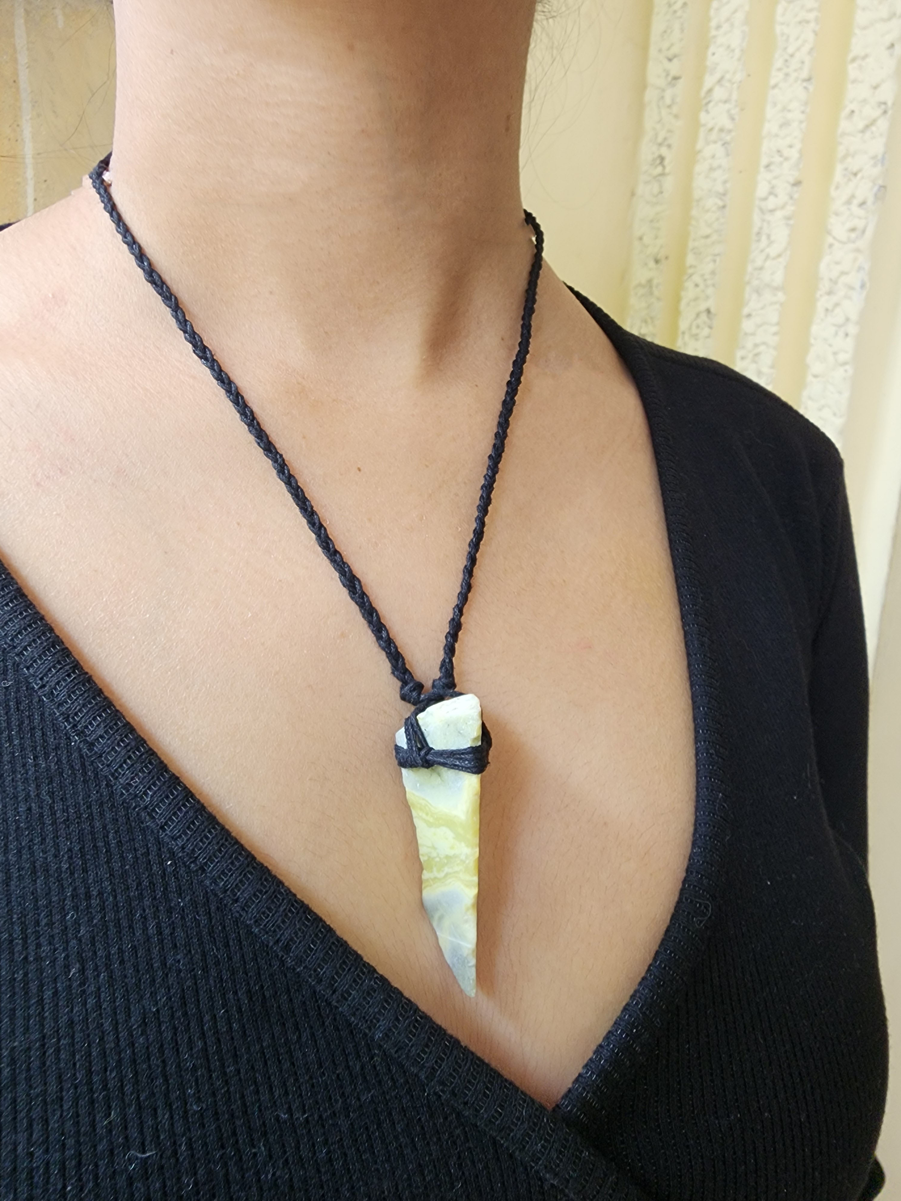 Serpentine dagger pendant necklace