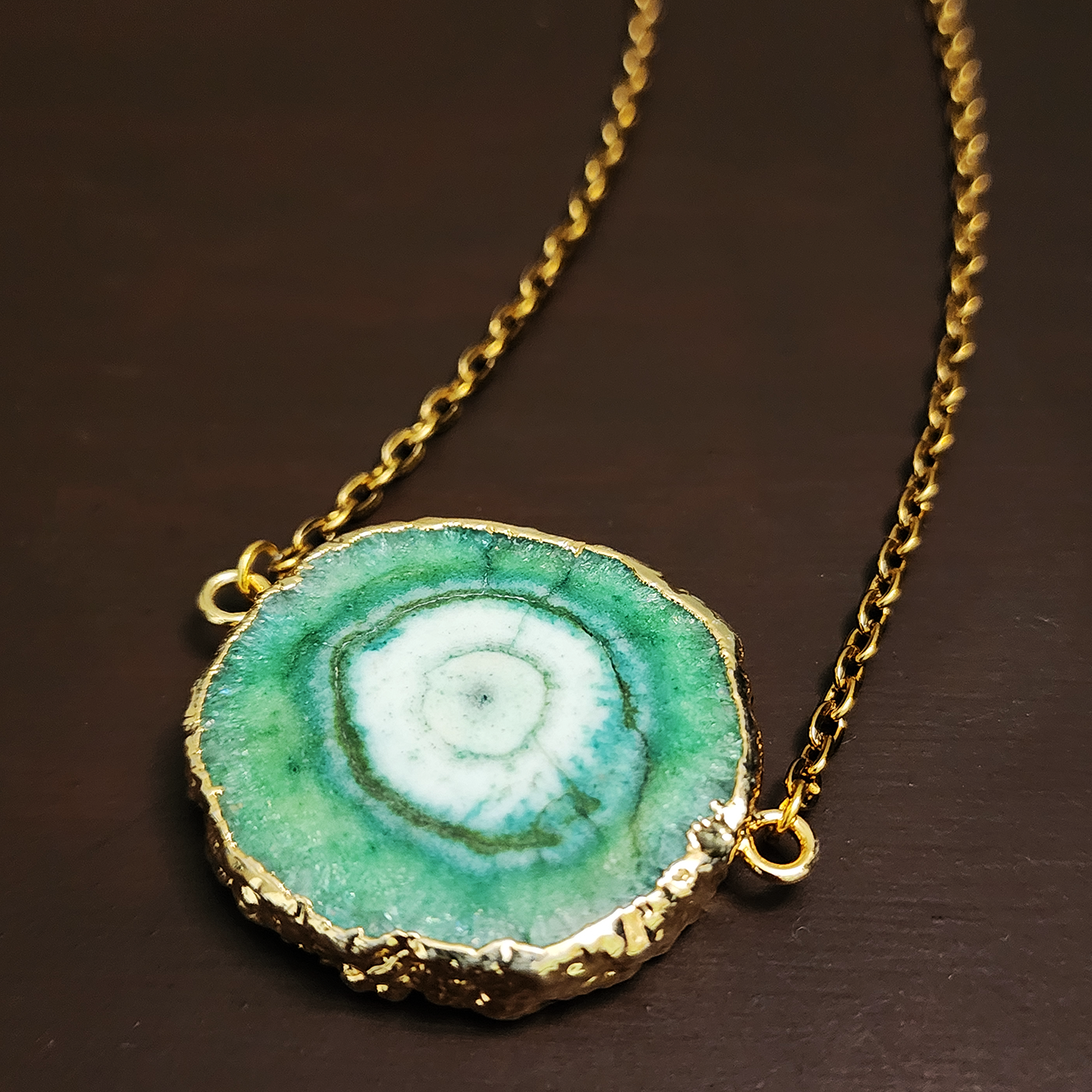 Green Agate Pendant Necklace