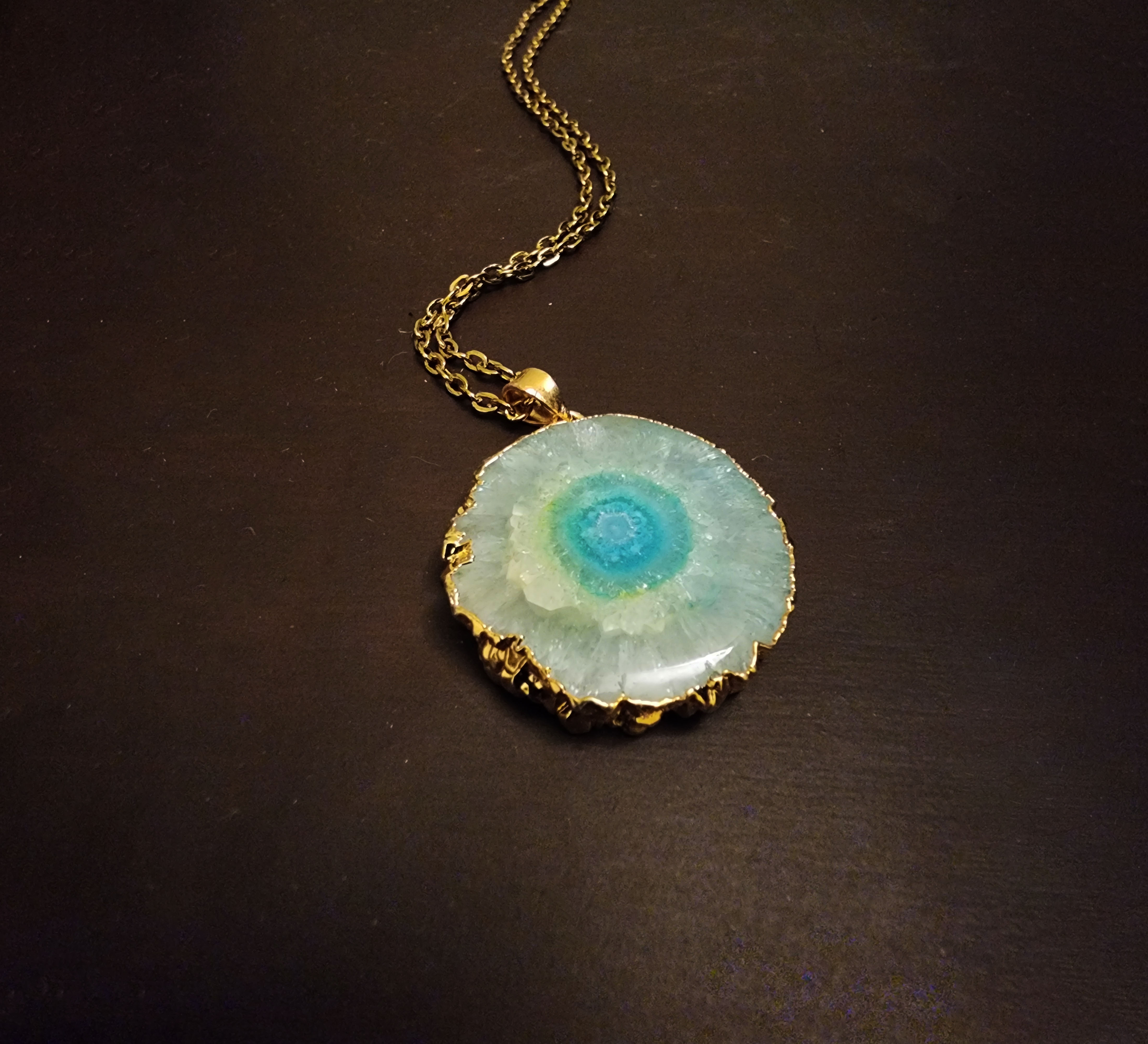 Geode Slice Pendant Necklace