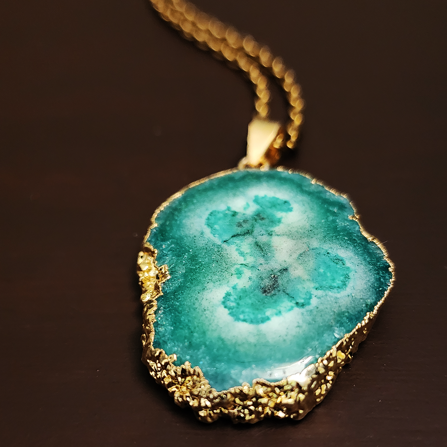 Green Agate Pendant Necklace
