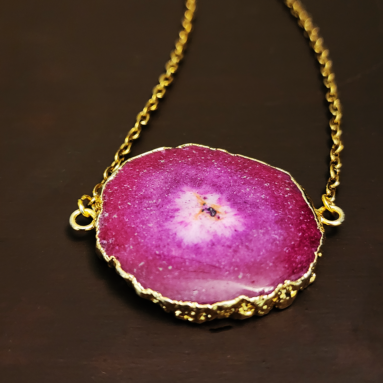Agate Slice Pendant Necklace