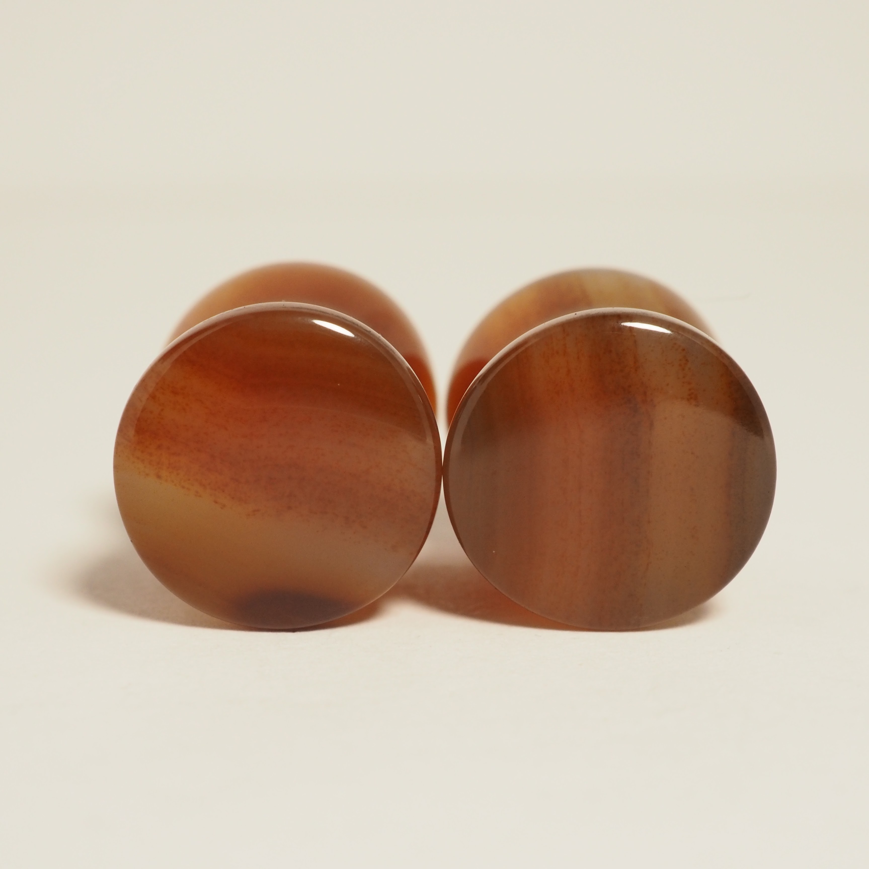 00g 10mm Brazilian Agate Plugs - Double Flare - Handmade - 00g (10mm) Agate Stone Plugs/Gauges/Earrings 