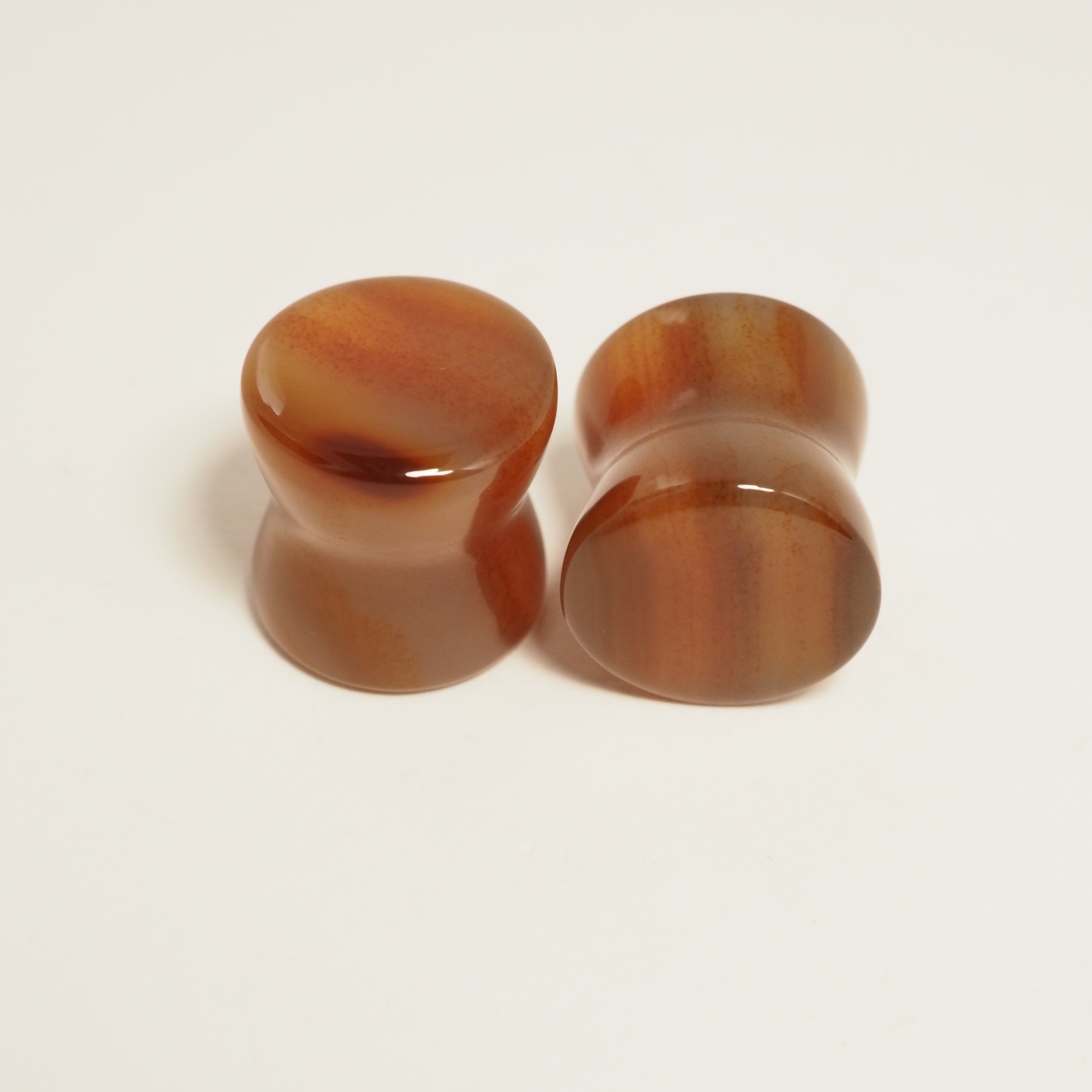 00g 10mm Brazilian Agate Plugs - Double Flare - Handmade - 00g (10mm) Agate Stone Plugs/Gauges/Earrings 