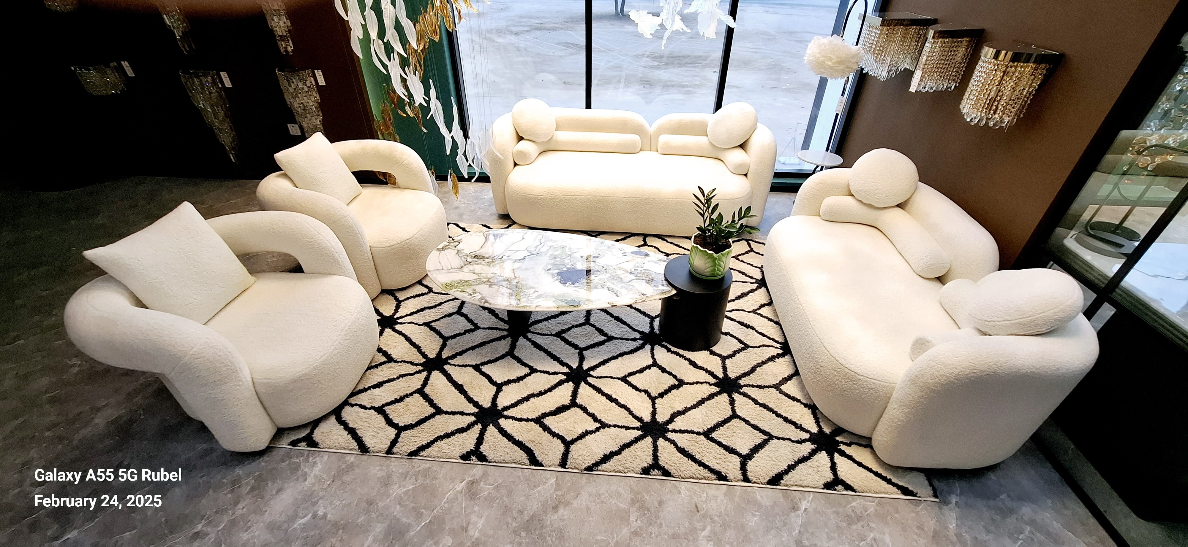 Modern White Living Room Set