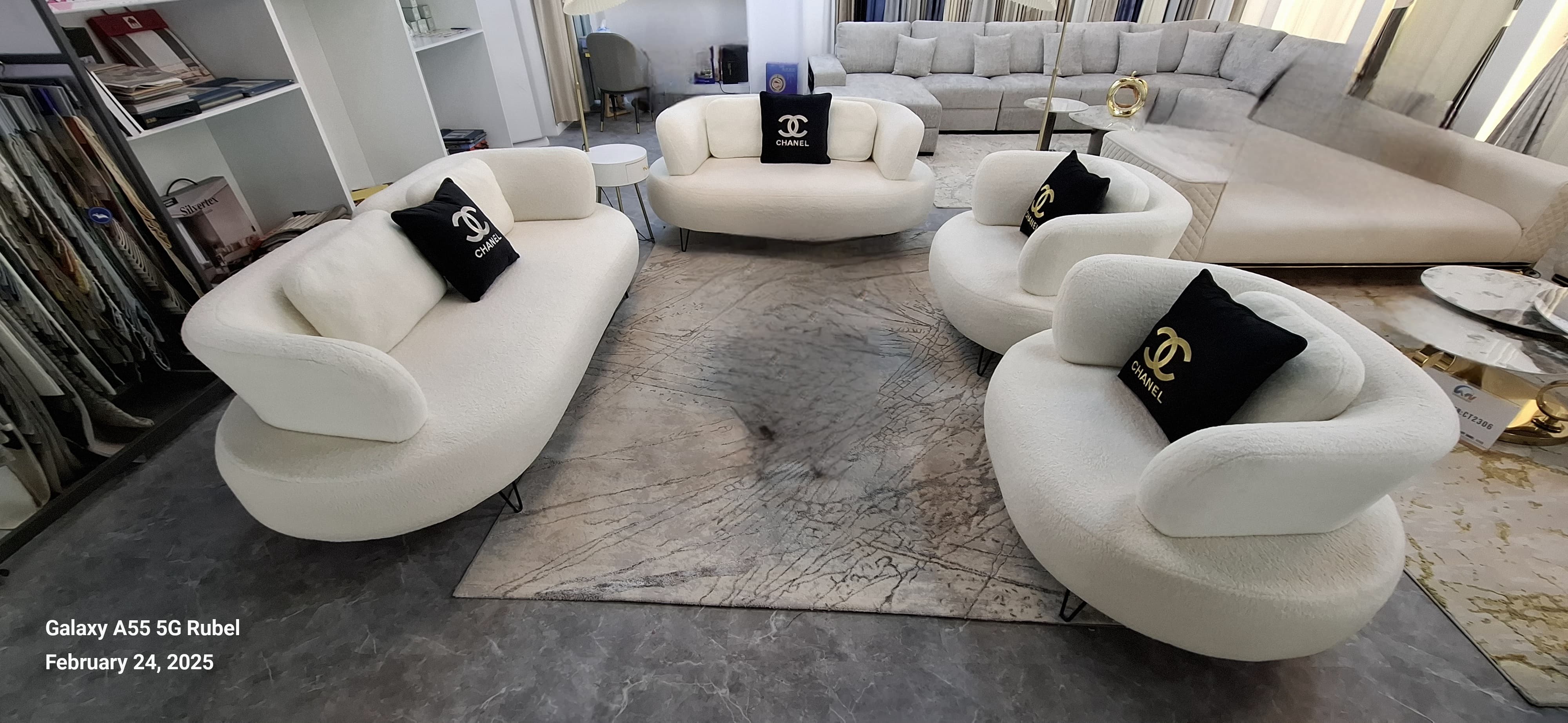 Elegant White Sofa Set