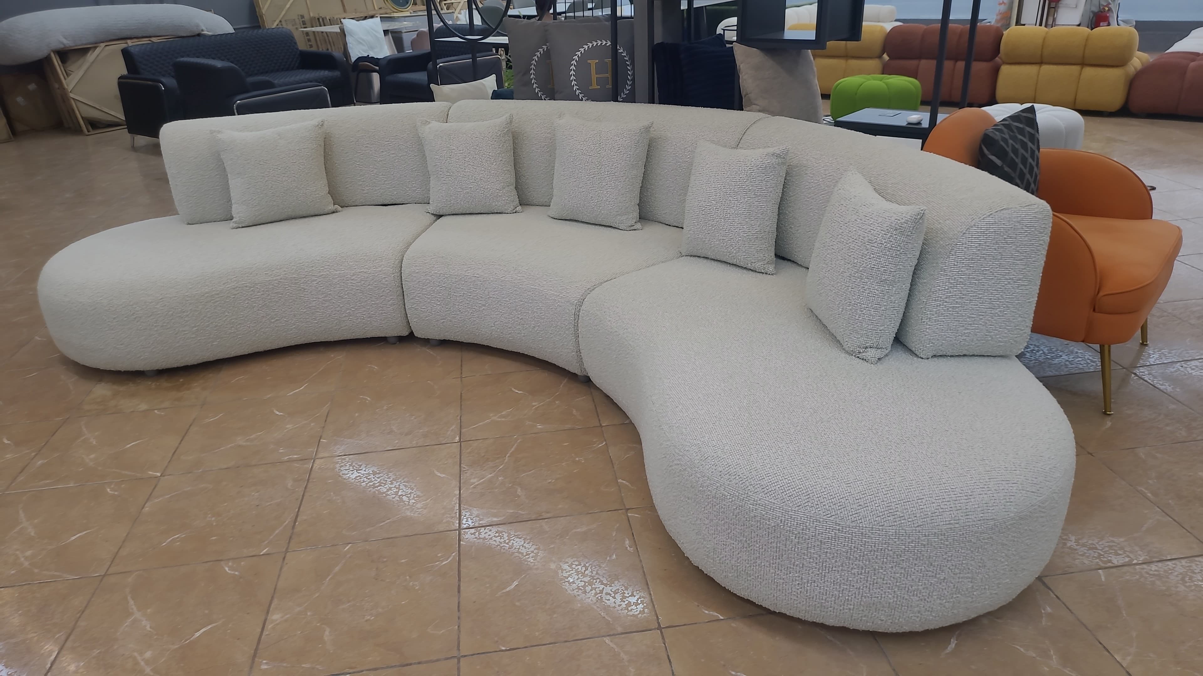 Curved sectional sofa