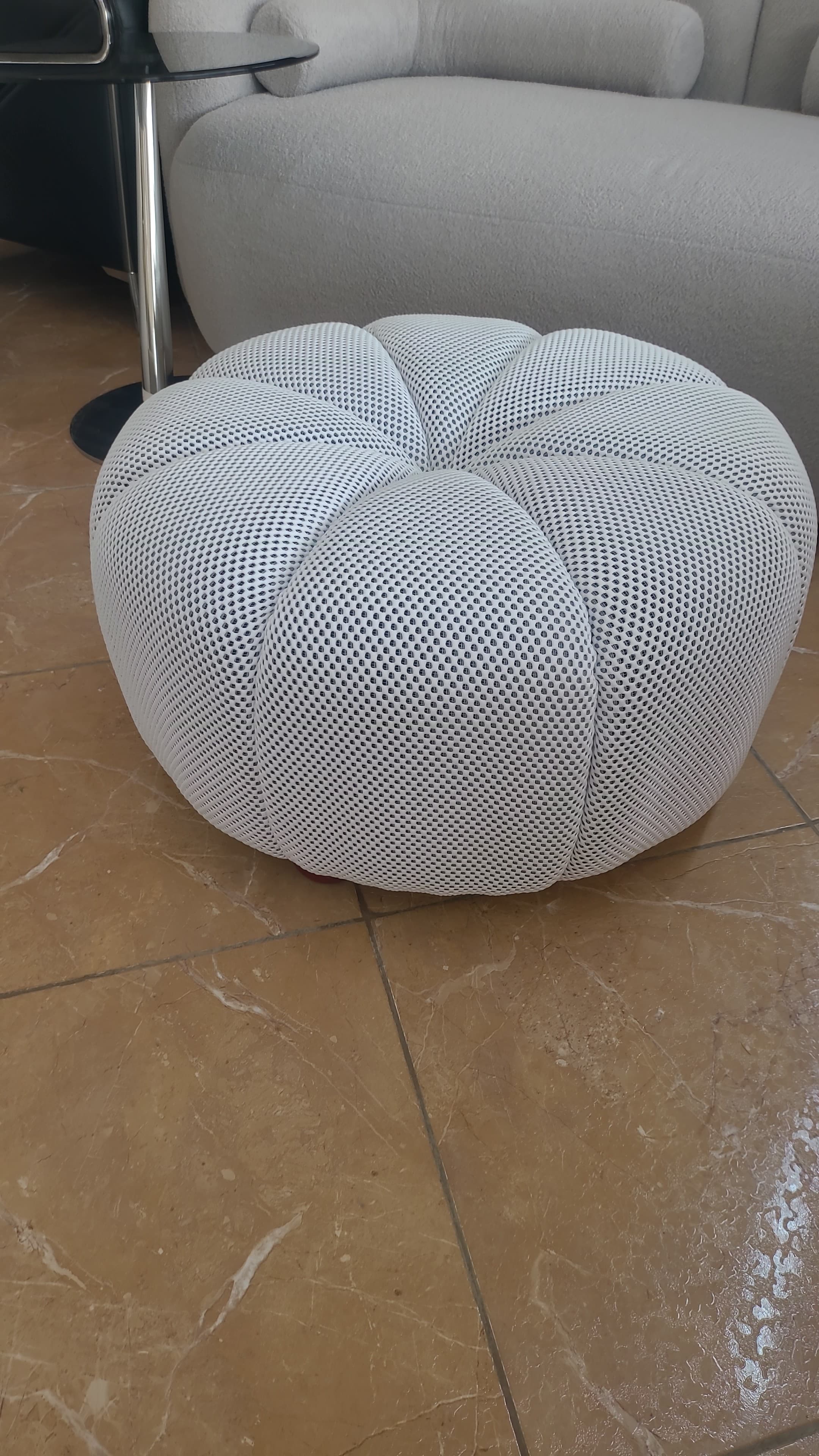 White Mesh Ottoman